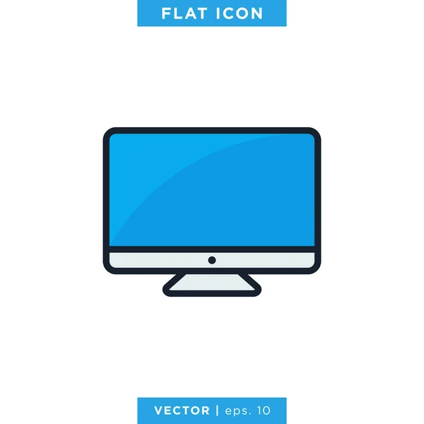 Desktop Monitor Icon Vector Ontwerp Template — Stockvector