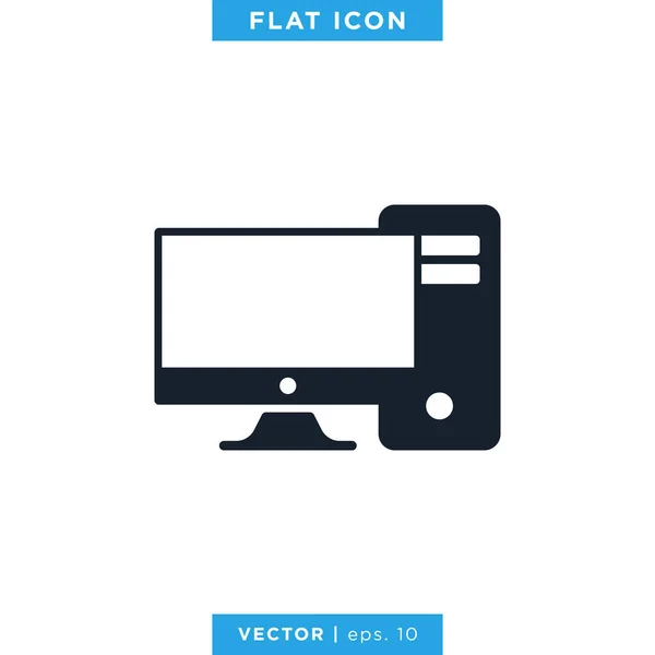 Desktop Monitor Icon Vector Ontwerp Template — Stockvector