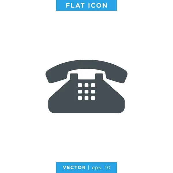 Teléfono Icono Vector Plantilla Diseño Plano — Vector de stock