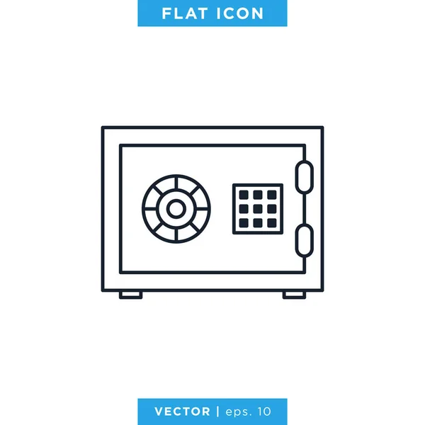 Safe Deposit Box Icon Vector Design Template Umrissstil — Stockvektor