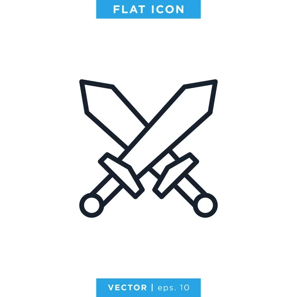 Sword Icon Vector Logo Design Sjabloon Bewerkbare Vector Eps — Stockvector