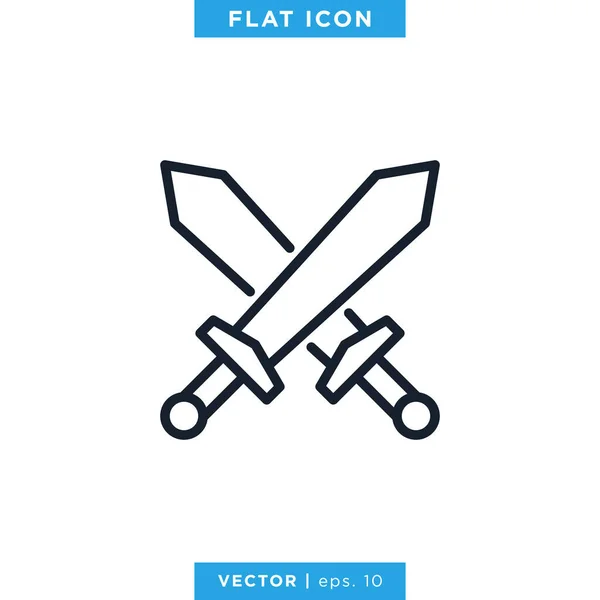 Sword Icon Vector Logo Design Sjabloon Bewerkbare Vector Eps — Stockvector