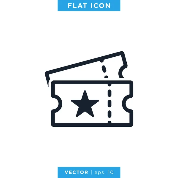Ticket Icon Vector Logo Design Sjabloon — Stockvector
