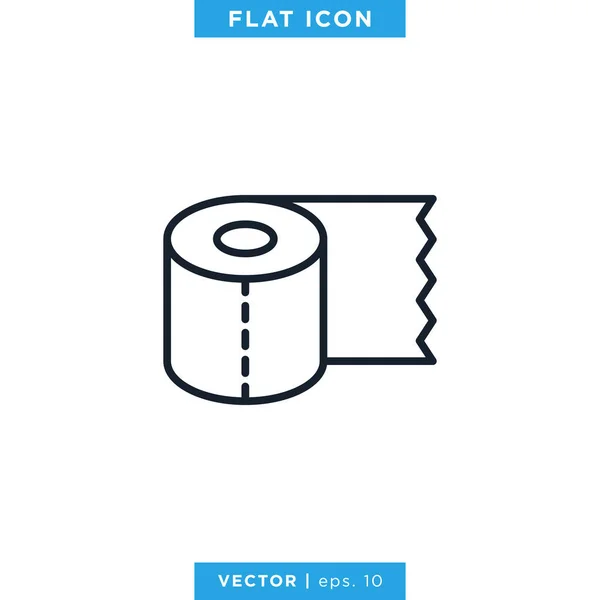 Toilette Tissue Papier Rolle Icon Vector Design Template — Stockvektor