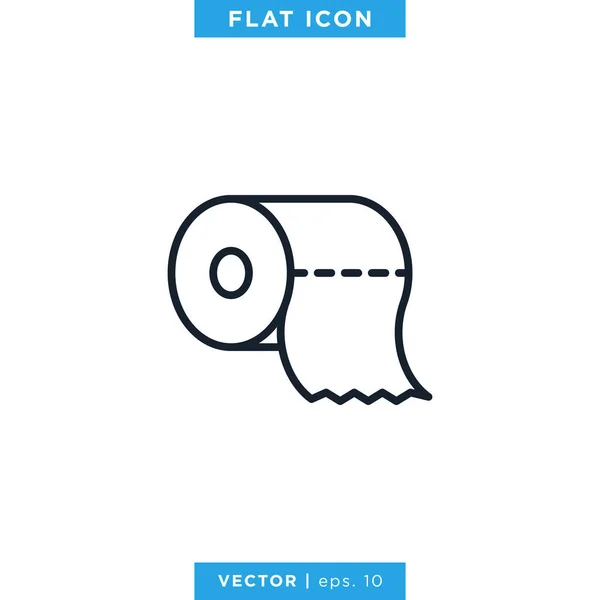 Toilette Tissue Papier Rolle Icon Vector Design Template — Stockvektor