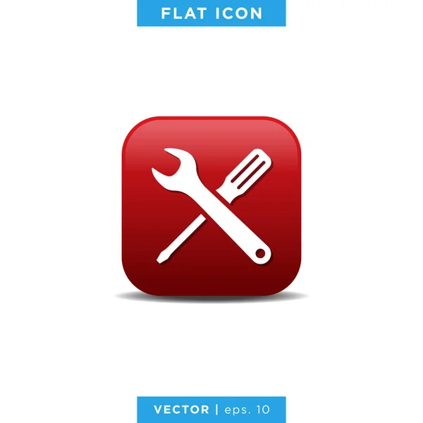 Gereedschappen Icon Vector Logo Illustratie Ontwerp Sjabloon Schroevendraaier Moersleutel Pictogram — Stockvector