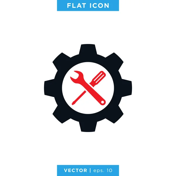 Gereedschappen Icon Vector Logo Illustratie Ontwerp Sjabloon Versnellingsbak Schroevendraaier Moersleutel — Stockvector