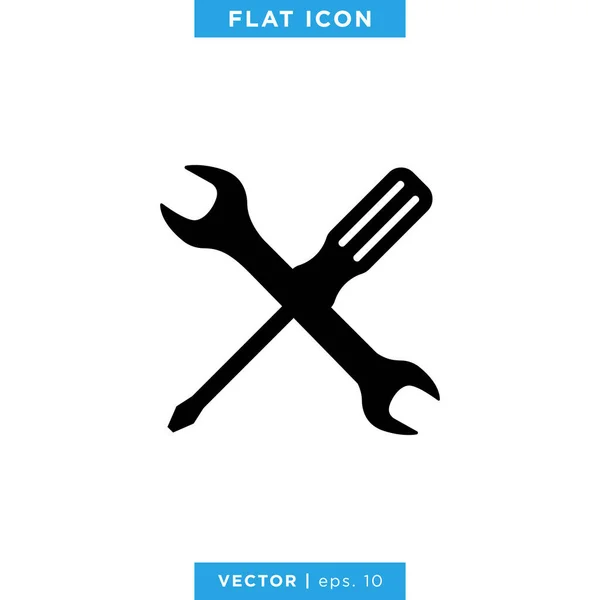 Gereedschap Icon Vector Logo Design Sjabloon Schroevendraaier Moersleutel Pictogram — Stockvector
