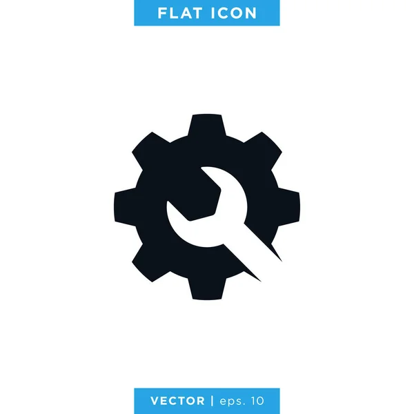 Gereedschap Icon Vector Logo Design Sjabloon Wrench Icoon — Stockvector