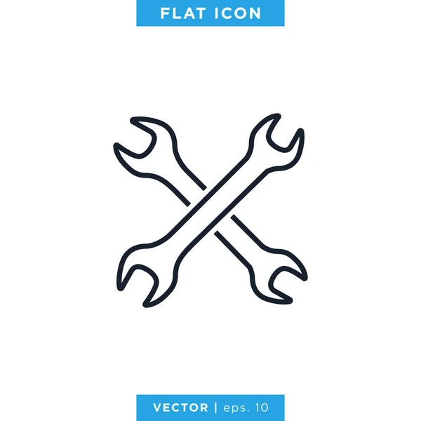 Gereedschappen Icoon Vector Illustratie Logo Design Template Een Moersleutel Ikoon — Stockvector