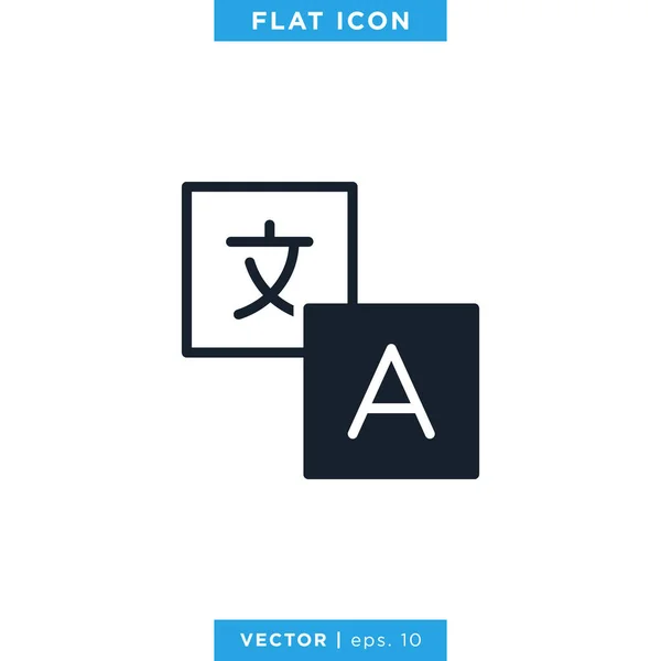 Modèle Conception Logo Vectoriel Icône Dictionnaire Traduction Linguistique — Image vectorielle