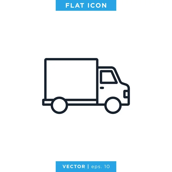 Levering Vrachtwagen Pictogram Vector Illustratie Ontwerp Sjabloon — Stockvector