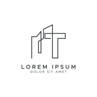 İlk Harf T İnşaat ve İnşaat Sanat Hattı Logosu Şablonu