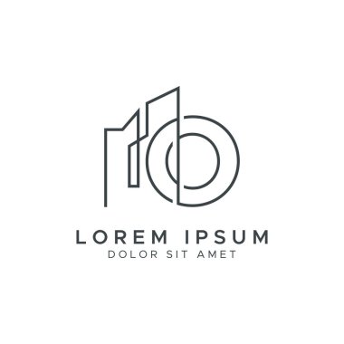 Başlangıç Harfi O İnşaat ve İnşaat Sanatı Hattı Logosu Şablonu