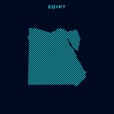 Mısır Çizgili Harita Vektör Tasarım Şablonu Mavi Arkaplan