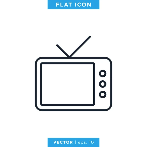 Icon Vector Design Template Fernsehikone Mit Editierbarem Schlaganfall — Stockvektor