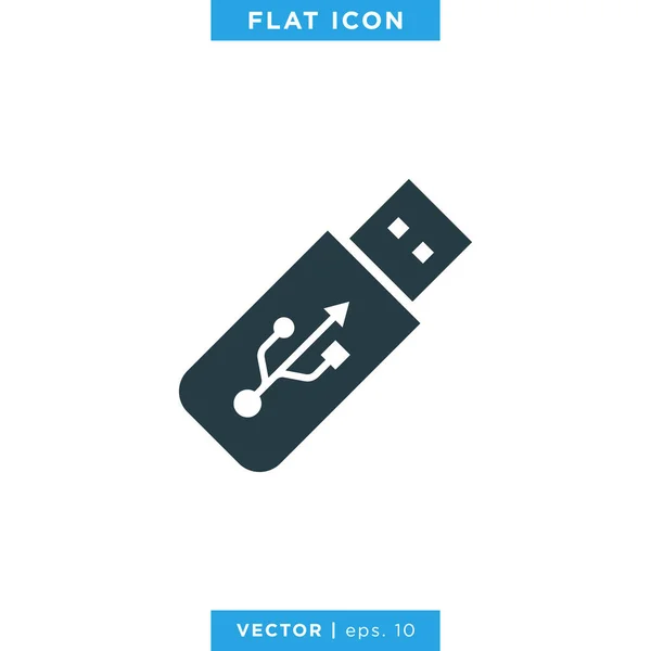 Usb Flash Drive Icon Vector Logo Design Template — Stockvektor