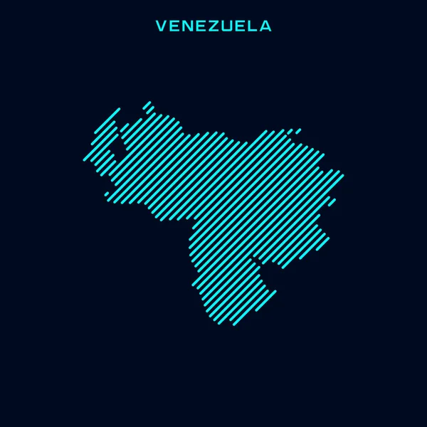Venezuela Striped Map Vector Design Template Blue Background — Stock Vector