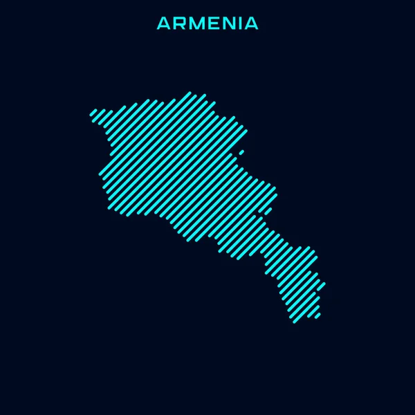 アルメニアストライプマップ ベクターデザインテンプレート Blue Backup — ストックベクタ