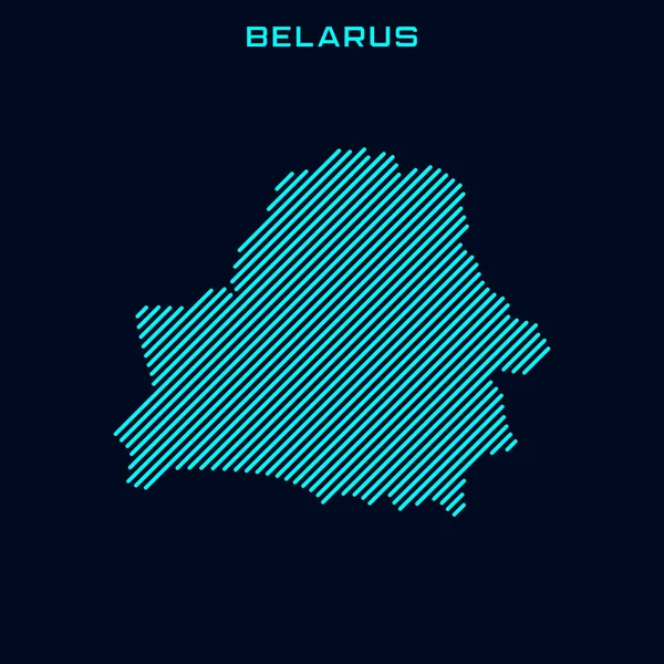 Weißrussland Gestreifte Karte Vektor Design Vorlage Auf Blauem Hintergrund — Stockvektor