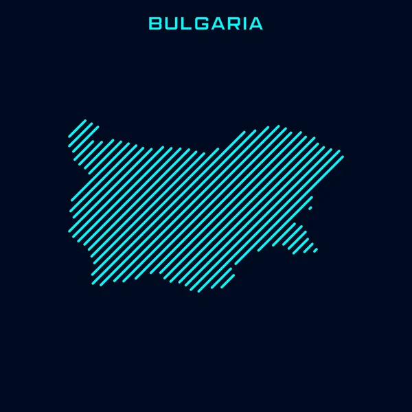 Bulgarien Gestreifte Karte Vektor Design Vorlage Auf Blauem Hintergrund — Stockvektor