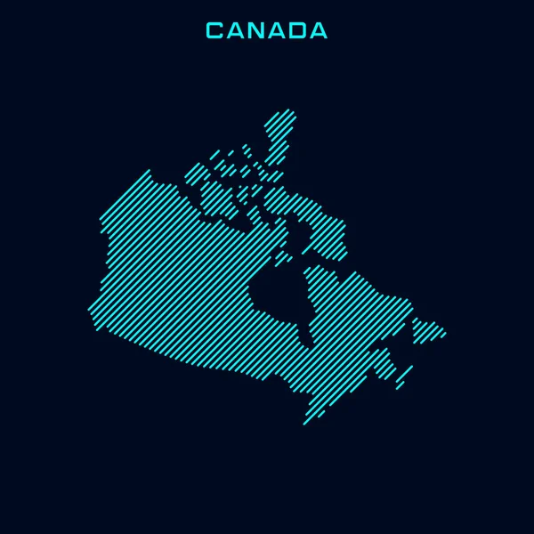 Plantilla Diseño Vectorial Mapa Rayado Canadá Sobre Fondo Azul — Archivo Imágenes Vectoriales
