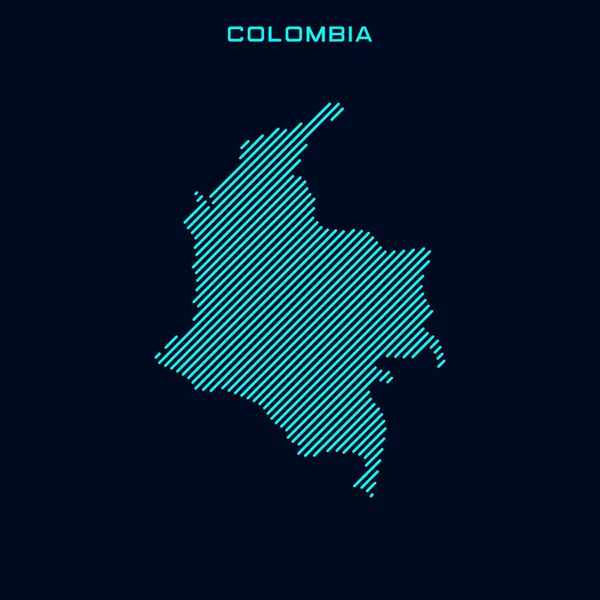 Колумбія Striped Map Vector Design Template Blue Background — стоковий вектор