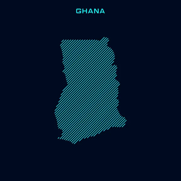 Mavi Arkaplanda Gana Çizgili Harita Vektör Tasarım Şablonu