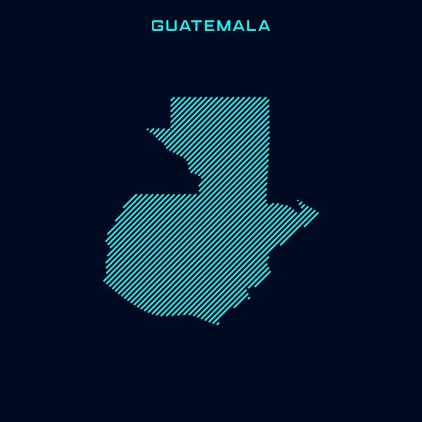 Guatemala Listrado Mapa Vector Design Template Blue Background — Vetor de Stock