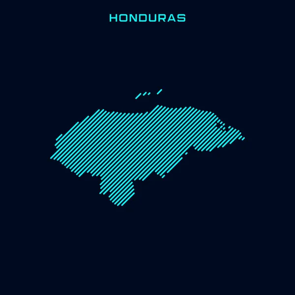 Plantilla Diseño Vectorial Mapa Rayas Honduras Sobre Fondo Azul — Vector de stock