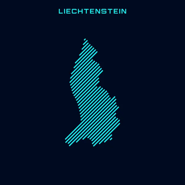 Liechtenstein Gestreifte Landkarte Vektor Design Vorlage Auf Blauem Hintergrund — Stockvektor