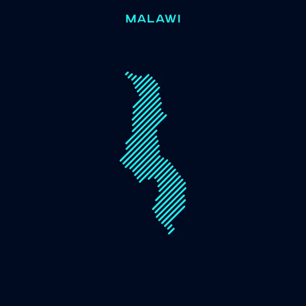 Modèle Conception Vectorielle Carte Rayée Malawi Sur Fond Bleu — Image vectorielle