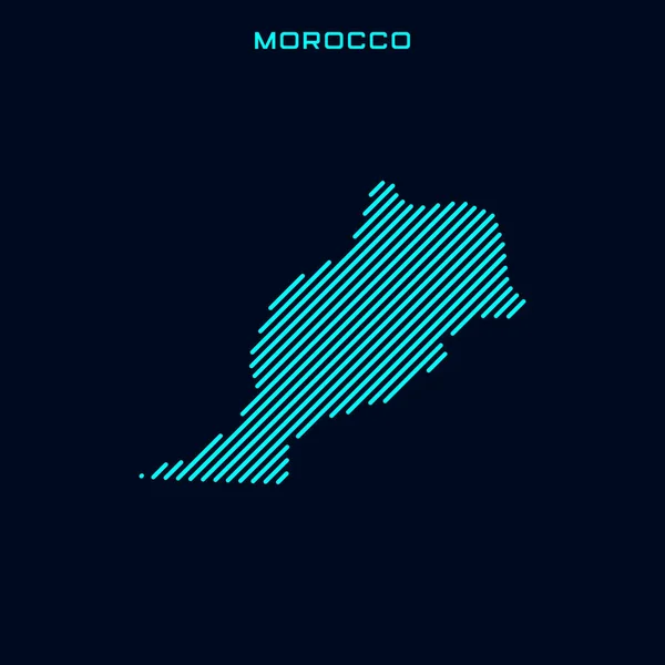 Morocco Striped Map Vector Design Template Blue Background — Stock Vector