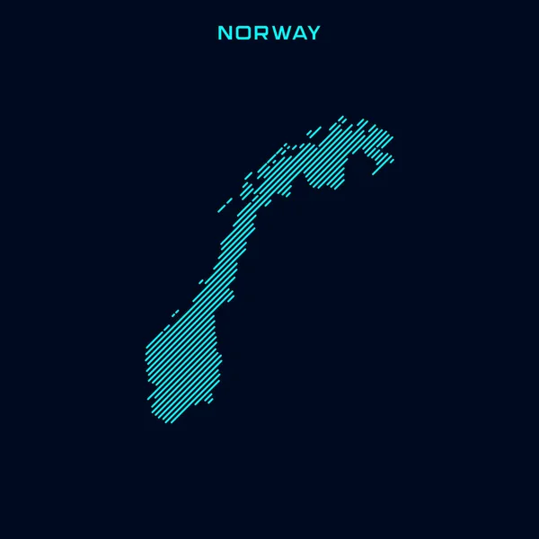 Noruega Listrado Mapa Vector Design Template Blue Background — Vetor de Stock