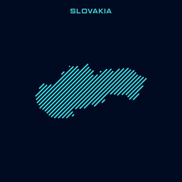 Slowakei Gestreifte Karte Vektor Design Vorlage Auf Blauem Hintergrund — Stockvektor
