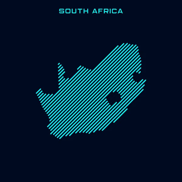 Zuid Afrika Gestreepte Kaart Vector Ontwerp Template Blauwe Achtergrond — Stockvector