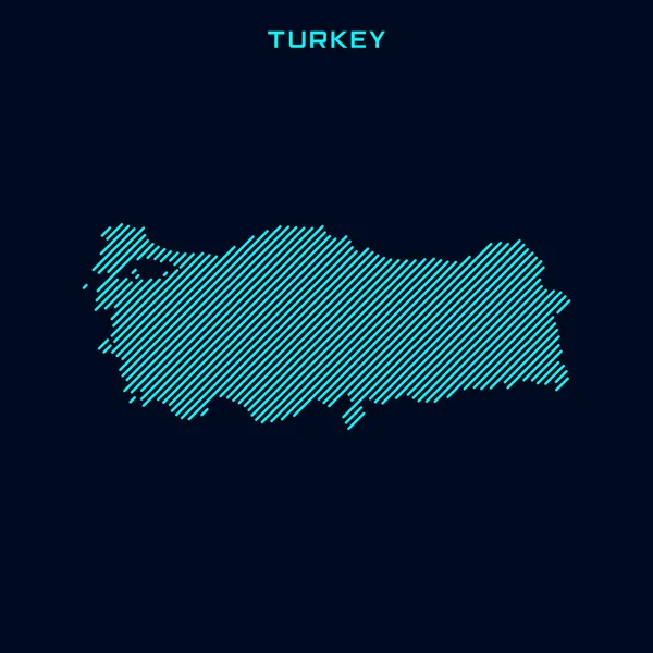 Turchia Mappa Strisce Modello Design Vettoriale Sfondo Blu — Vettoriale Stock