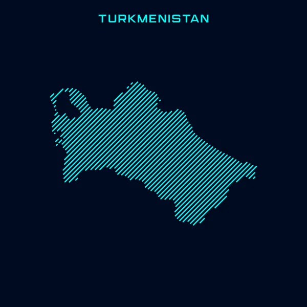 トルクメニスタン 青い背景の地図ベクトルデザインテンプレート — ストックベクタ