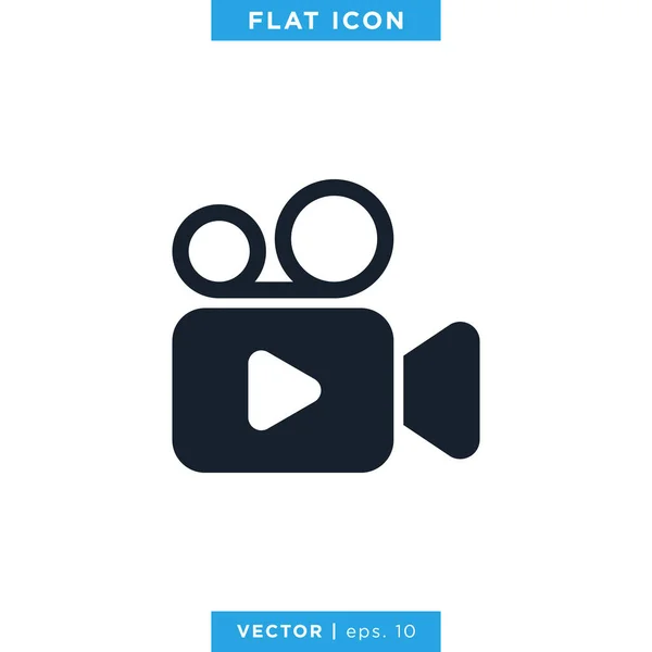 Videocamera Icon Vector Logo Design Template Camcordersymbool — Stockvector