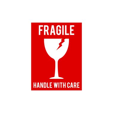 Fragile Sticker Vector Design Template clipart