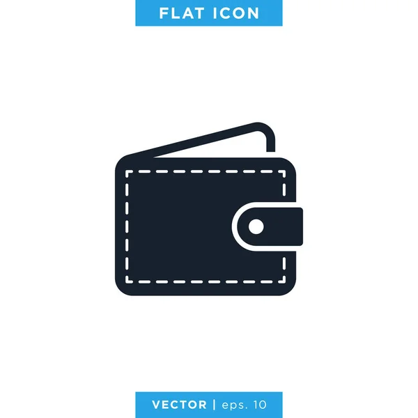 Portemonnee Icon Vector Logo Design Sjabloon — Stockvector