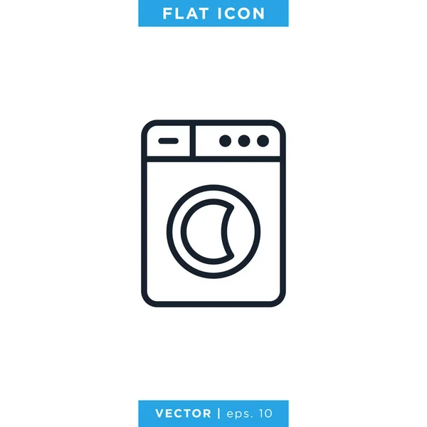 Wasmachine Pictogram Vectorontwerp Sjabloon Bewerkbare Beroerte — Stockvector