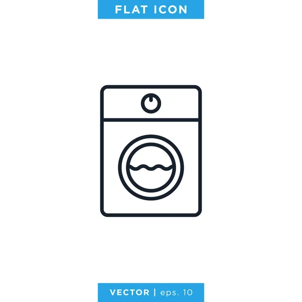 Modèle Conception Vectorielle Icône Machine Laver Avc Modifiable — Image vectorielle