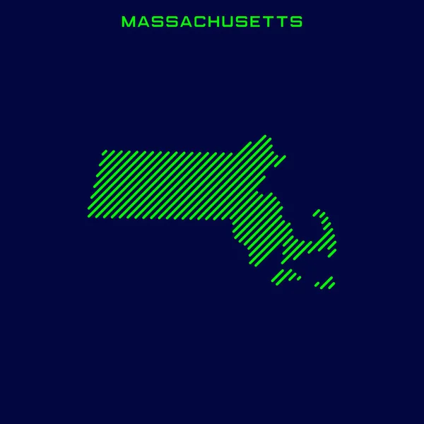 マサチューセッツ ベクトル デザイン テンプレートの地図 — ストックベクタ