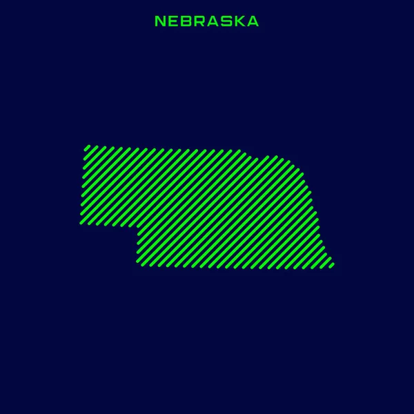 Nebraska Vektör Tasarım Şablonu Çizgili Haritası