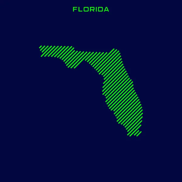 フロリダ ベクトル デザイン テンプレートの地図 — ストックベクタ