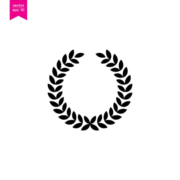 Modèle Conception Logo Vectoriel Icône Couronne Laurier — Image vectorielle