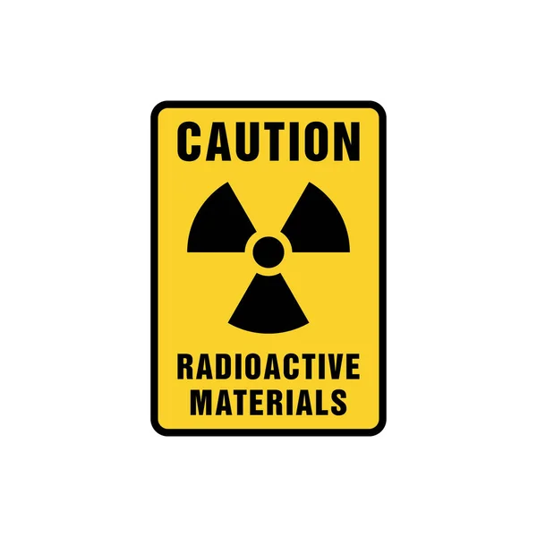 Radioaktív Anyagok Figyelmeztető Jel Vektor Tervezési Sablonja — Stock Vector