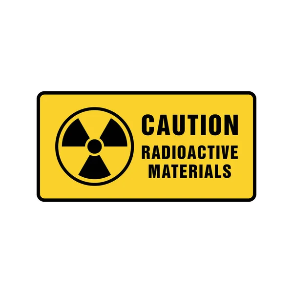 Radioaktív Anyagok Figyelmeztető Jel Vektor Tervezési Sablonja — Stock Vector