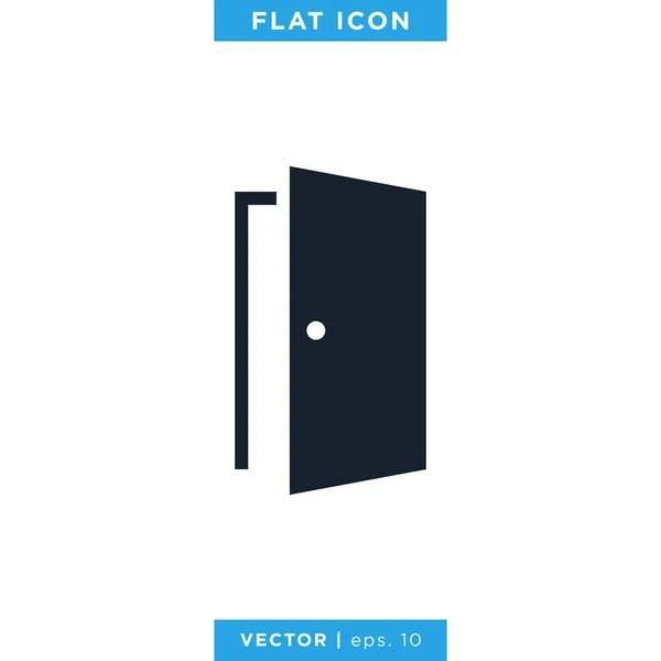 Deurpictogram Vectorontwerp Sjabloon — Stockvector